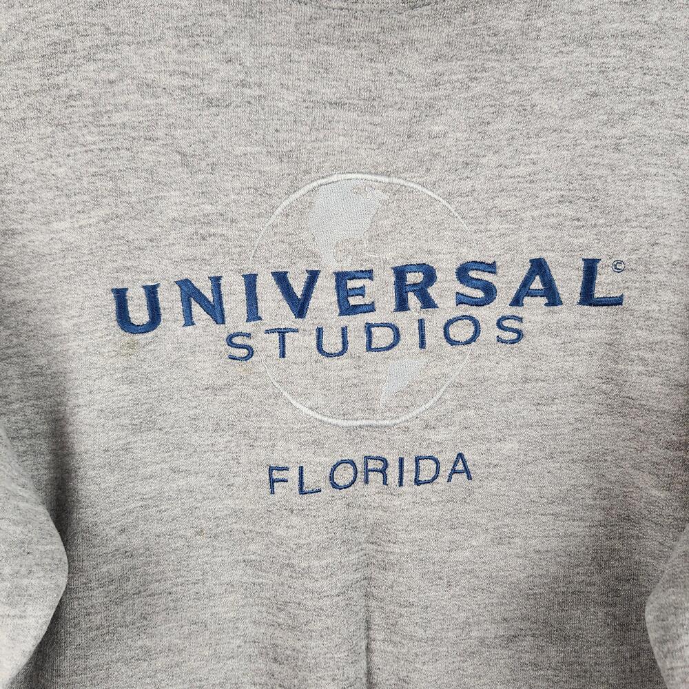 Vintage Universal Studios Sweatshirt Mens Large Gray Florida Embroidered Logo